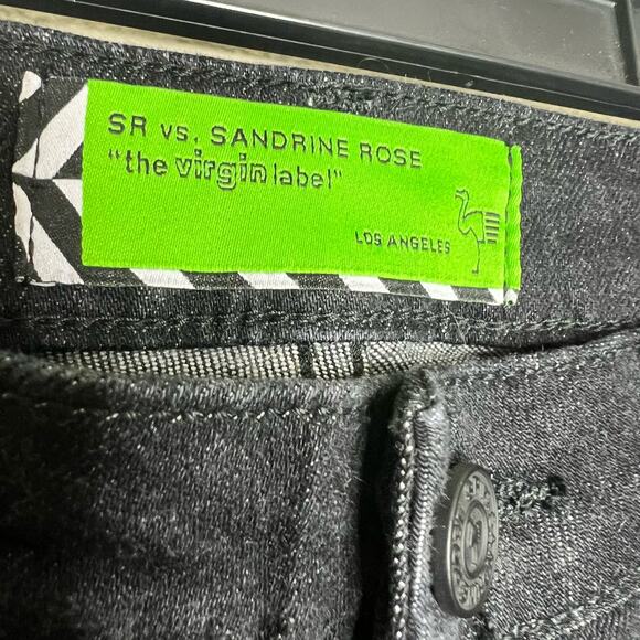 NWT Free People X Sandrine Rose Skinny Jeans 25 Dark Black Ankle Denim Mid Rise - Picture 8 of 12